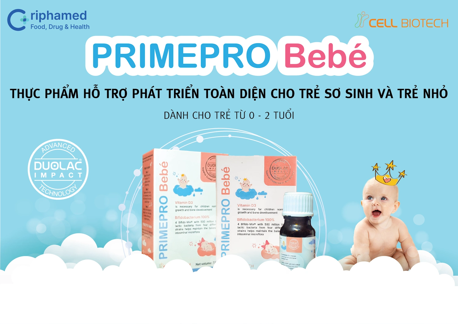 Men Vi Sinh Bao Kép Primepro Bebé Cho Trẻ Sơ Sinh Từ 0 - 2 Tuổi - Droppii Mall