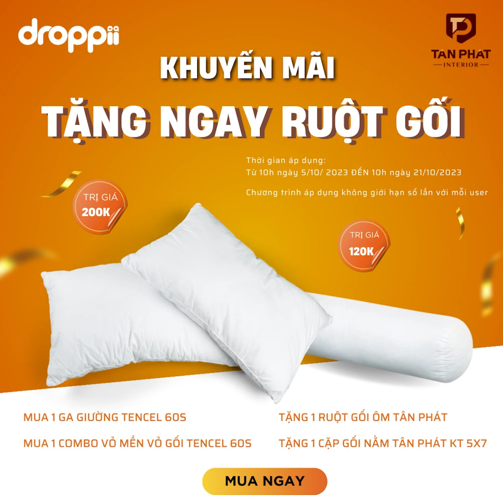 Khuyến Mãi Ga Trải Giường Drap Tencel 60s Tặng Ruột Gối - Droppii Mall