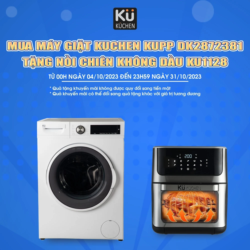 Mua Máy Giặt Kuchen Kupp Dk2872381 Tặng Nồi Chiên Không Dầu Ku1128