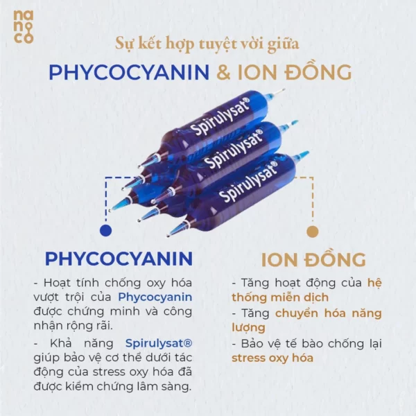 2 thành phần trong Phyco Spirulysat & Cuivre - Nanoco - Droppiishops