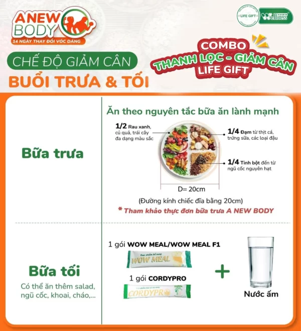 Chế độ Giảm Cân Buổi Trưa Và Tối Với Combo Thanh Lọc Giảm Cân Life Gift - Droppii Mall