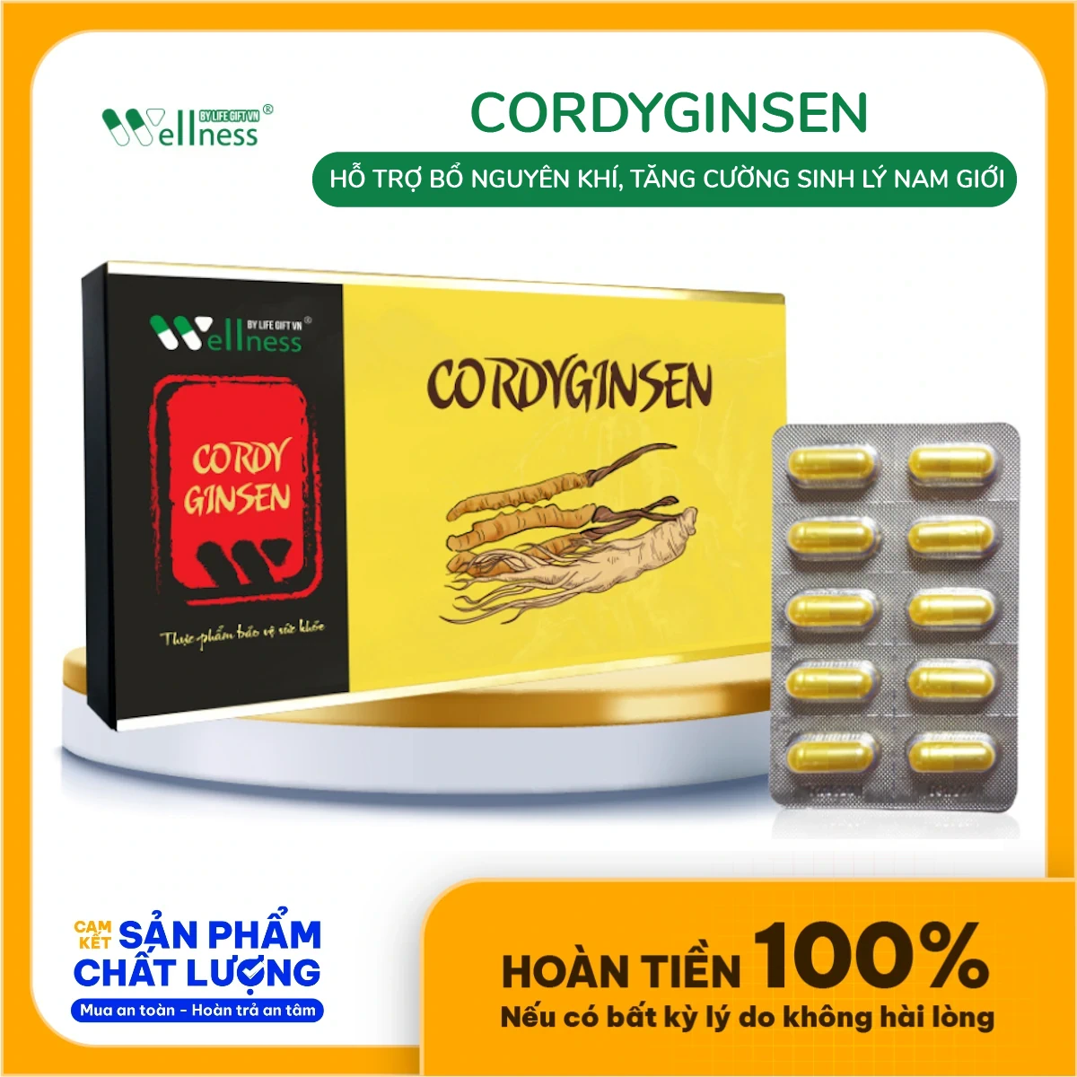 Cordyginsen - Viên đông Trùng Nhân Sâm Tăng Cường Sinh Lý Nam Giới - Droppii Mall