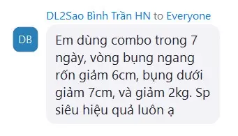 Feedback giảm vòng bụng trong 7 ngày dùng combo thải độc giảm cân TH Health