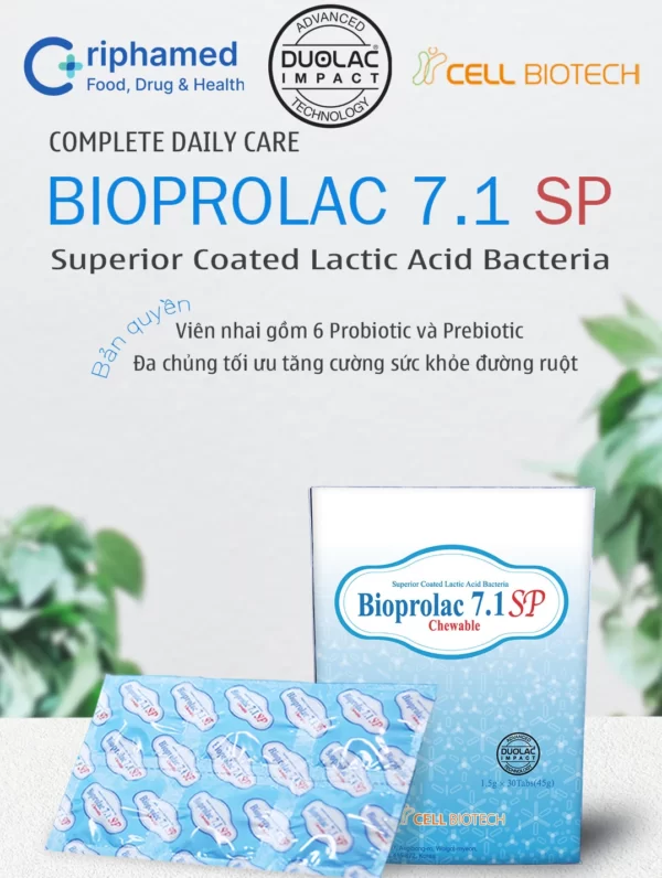 Men Vi Sinh Bioprolac Chewable 7.1 Sp Bao Kép Thế Hệ 4 đa Chủng Hiệp Lực - Droppii Mall