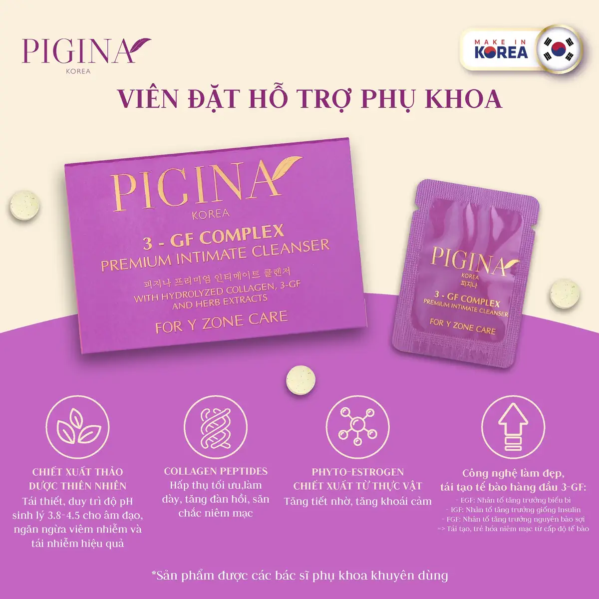 Thành phần viên đặt phụ khoa phụ nữ Pigina chính hãng giá tốt - Droppii Mall