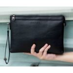 Túi da cầm tay Clutch WRAP HAVIAS đen droppii