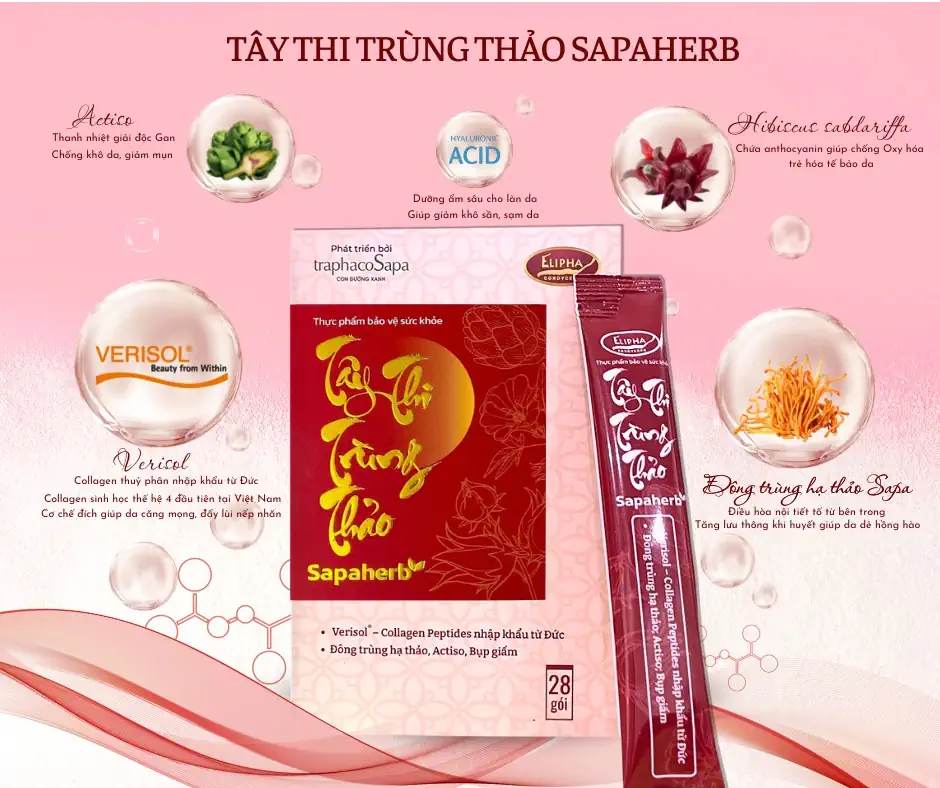 Tây Thi Trùng Thảo kết hợp Collagen sinh học thế hệ mới nhất với chiết xuất các loại thảo dược quý như Đông trùng hạ thảo, Actiso và Bụp giấm theo tỉ lệ vàng - Droppii Mall