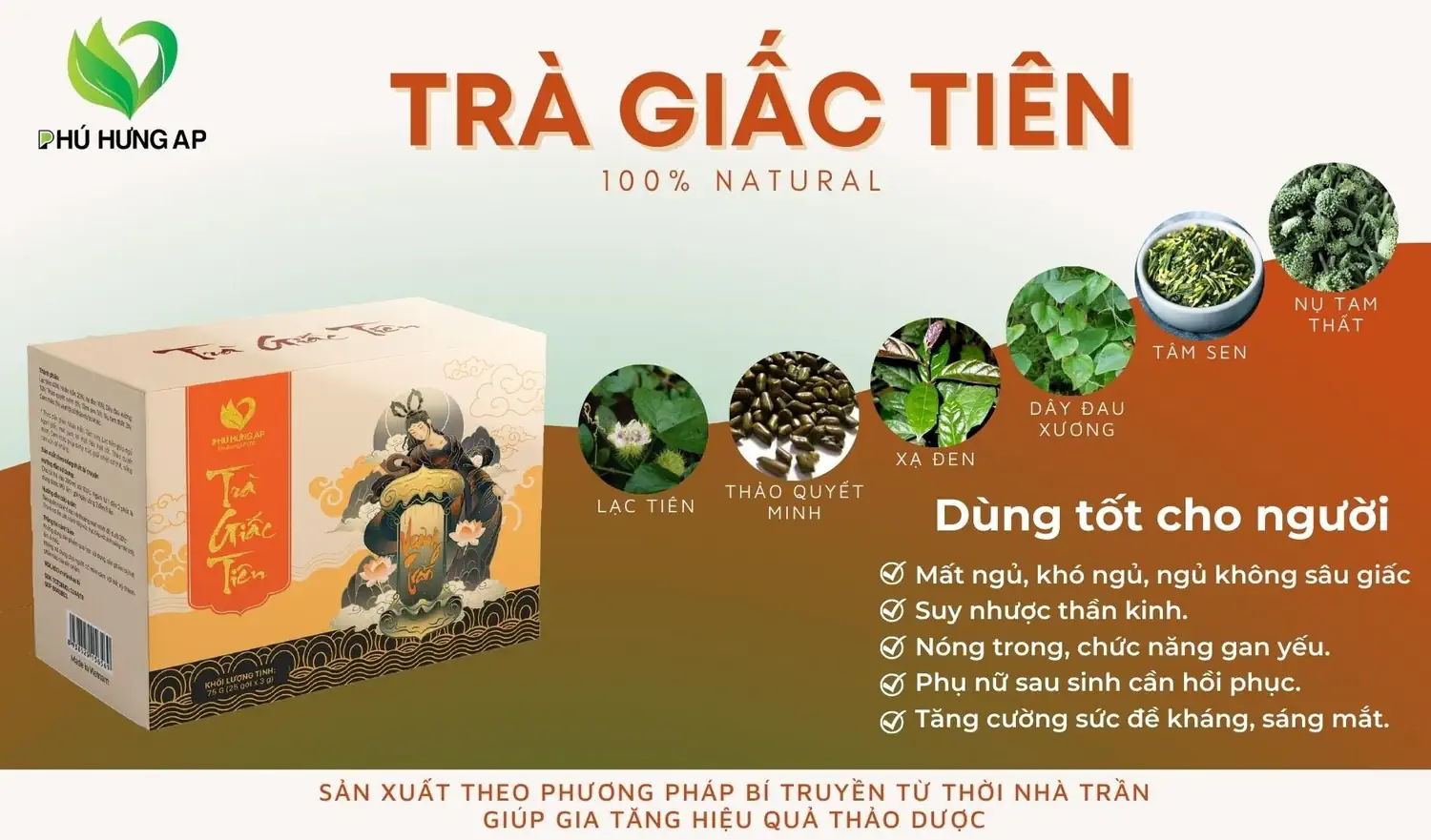 Thành phần và Công dụng Trà Giấc Tiên chính hãng giá tốt (Phú Hưng AP) - Droppii Mall