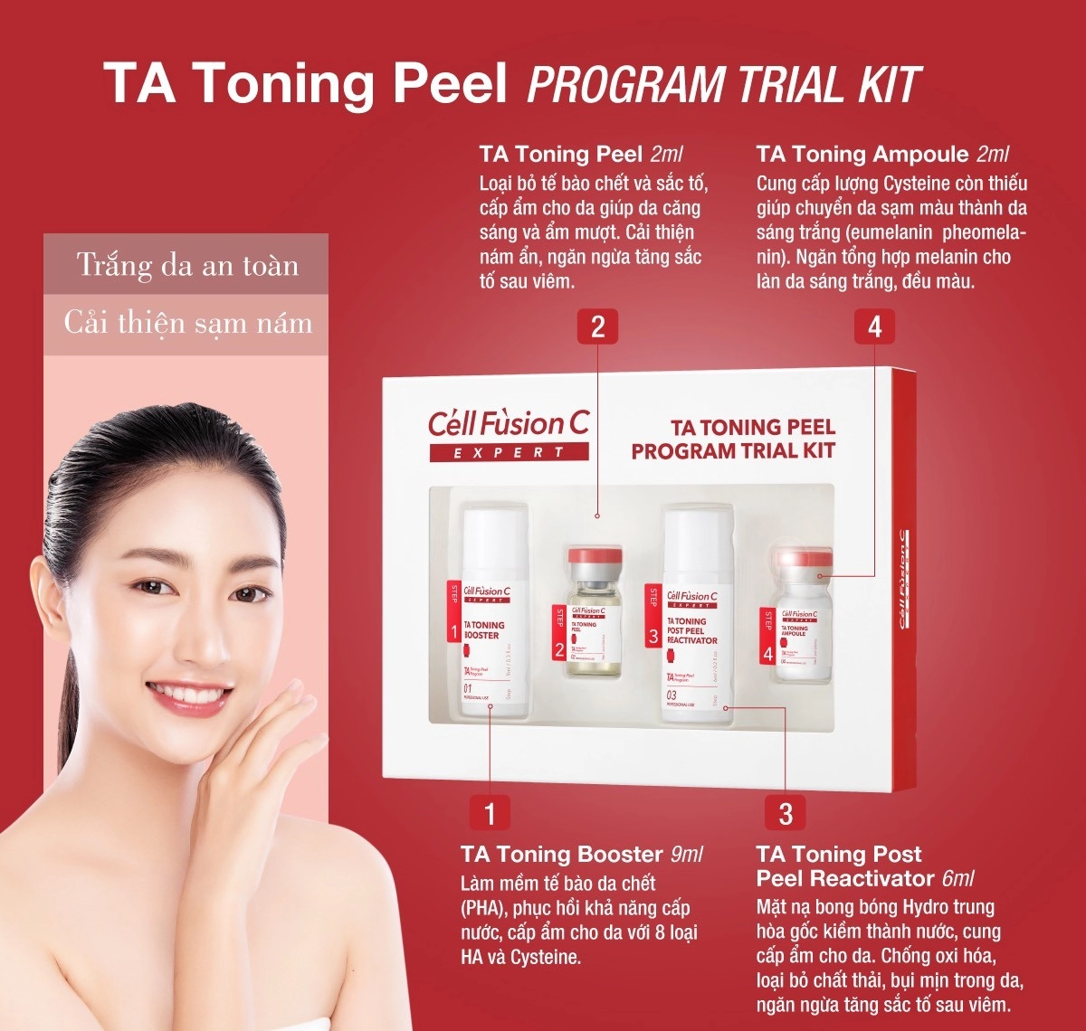 Cell Fusion C Expert – Giải pháp dưỡng trắng an toàn, cải thiện sắc tố da TA TONING PEEL - Trăng da an toàn, cải thiện sạm nám