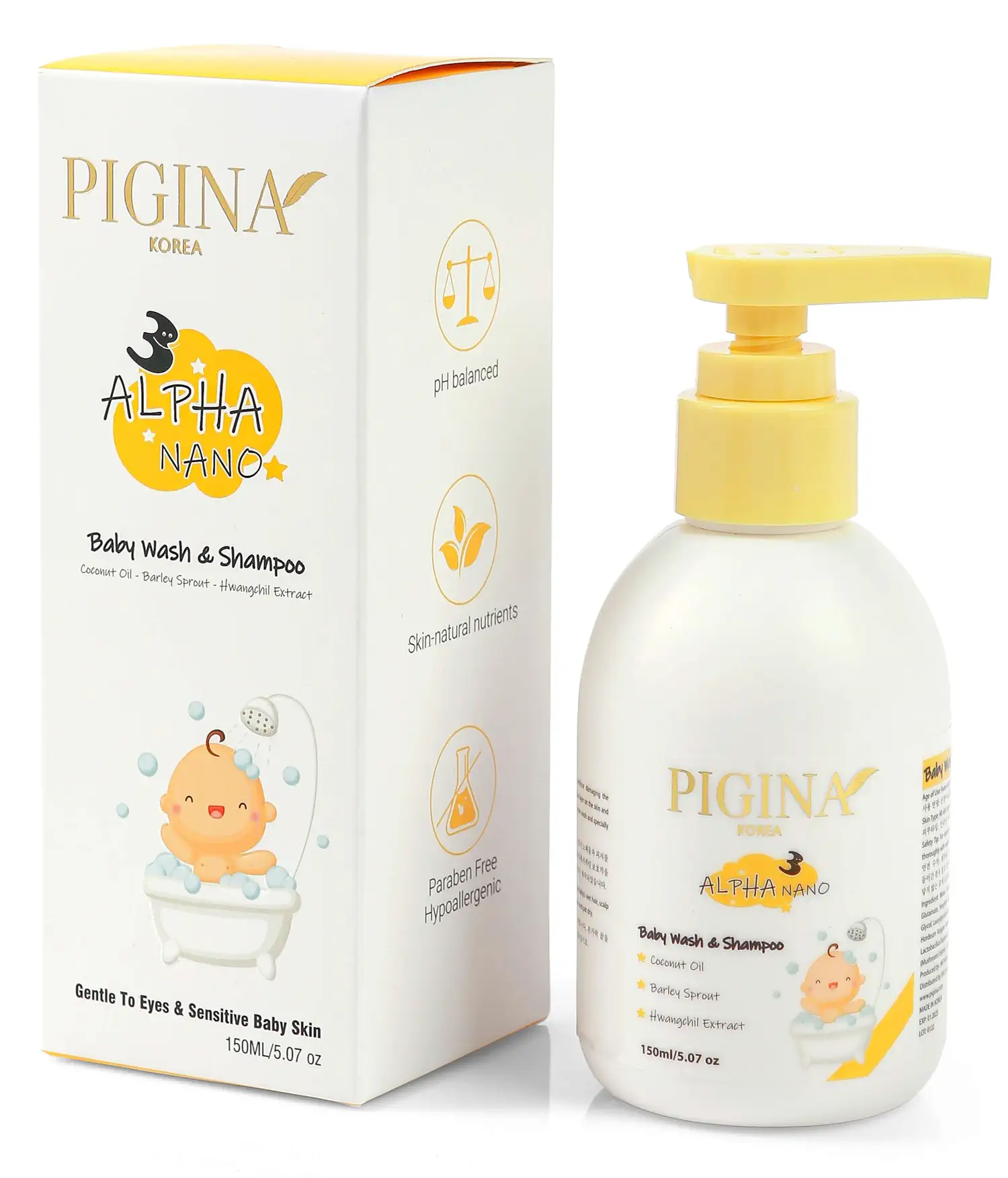 Ảnh thực tế hộp Sữa tắm gội toàn thân cho trẻ em Pigina Baby Wash & Shampoo chính hãng giá tốt - Droppii Mall