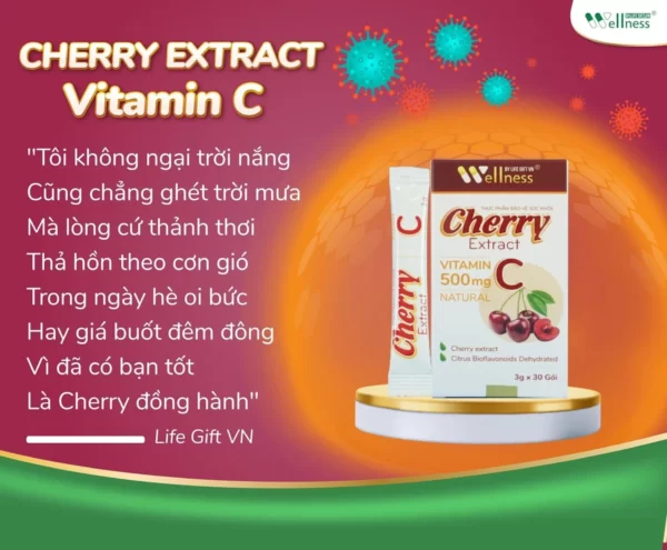 Cherry Extract 500mg Bổ Sung Vitamin C Tăng đề Kháng