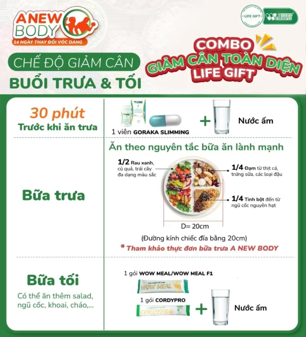 Chế độ Giảm Cân Buổi Và Tối Với Combo Giảm Cân Toàn Diện Life Gift - Droppii Mall