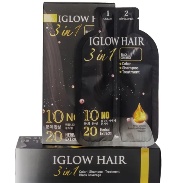 Dầu gội phủ bạc IGLOW HAIR 5 gói chính hãng giá tốt - Droppii Mall