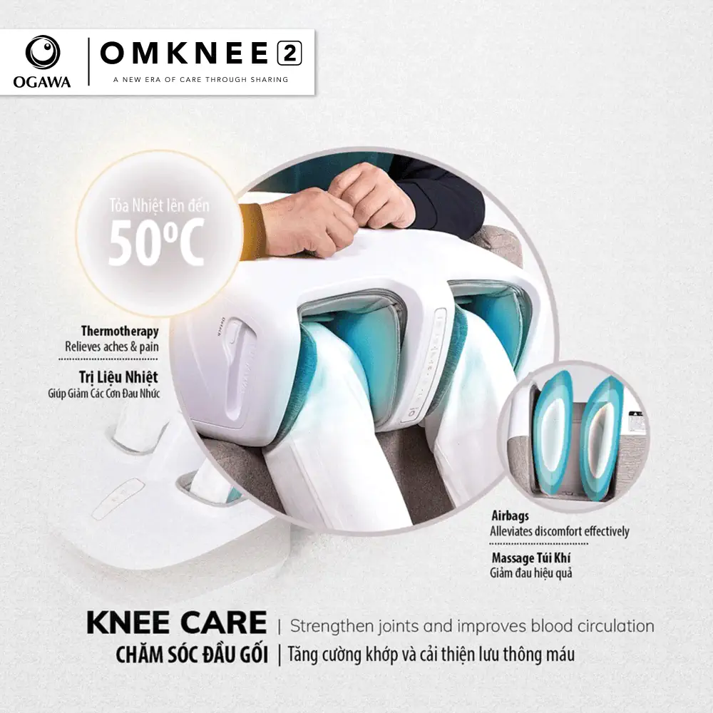 Dụng cụ massage chân OGAWA foot reflexology Omknee 2.0 (OF-2004) trị liệu nhiệt chăm sóc đầu gối - Droppii Mall