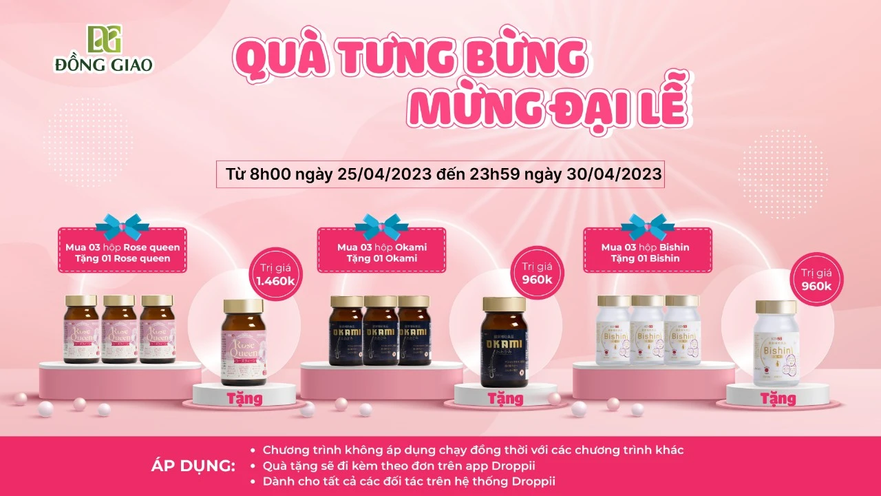 Khuyến mãi Vpharm - Phú Thái - Okami Nhật Bản - Rose Queen Nhật Bản - Bishin Nhật Bản