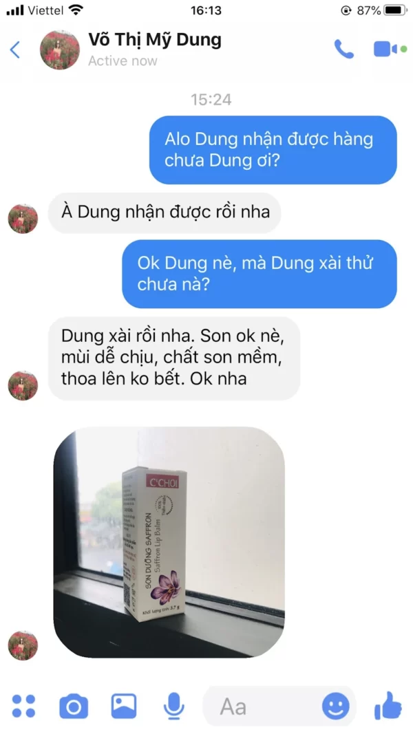 Review Son Dưỡng Môi Trị Thâm Saffron C'choi - Hình 4