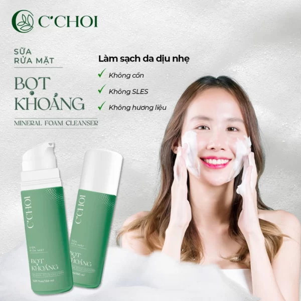 Sữa Rửa Mặt Bọt Khoáng C’choi – Mineral Foam Cleanser - An Toàn Lành Tính - Punar - Droppii Mall