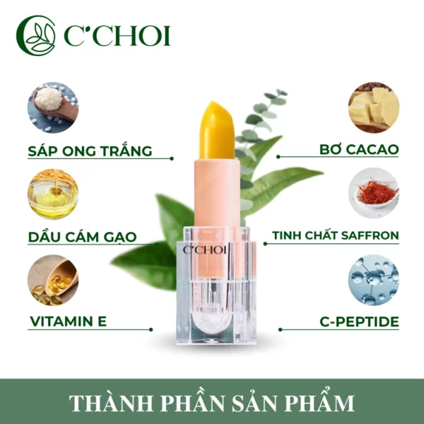 Thành Phần Son Dưỡng Saffron C'choi Không Màu – Son Dưỡng Môi Nhụy Hoa Nghệ Tây - Punar - Droppii Mall