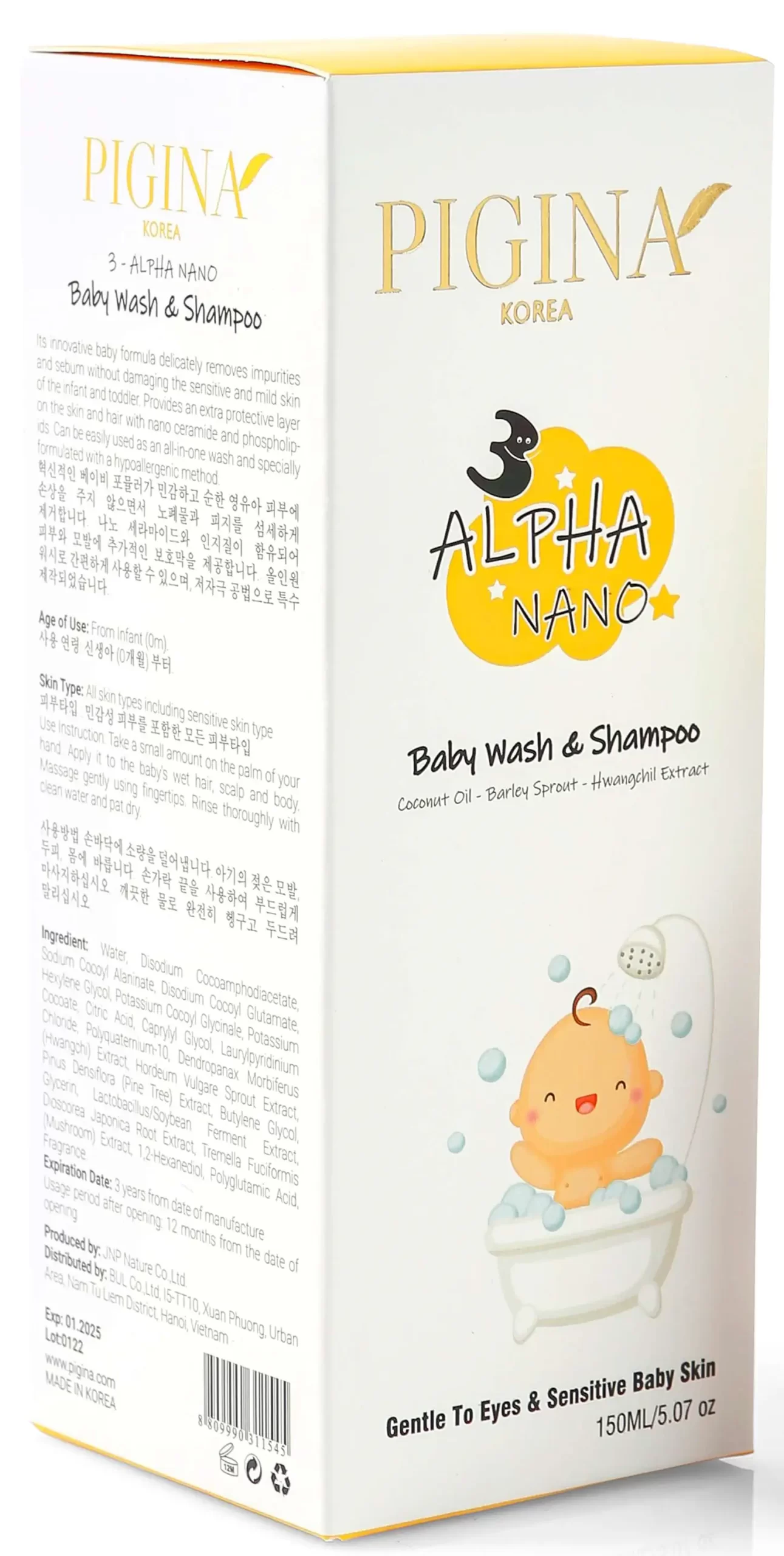 Thành phần Sữa tắm gội toàn thân cho bé Pigina Baby Wash & Shampoo chính hãng giá tốt - Droppii Mall