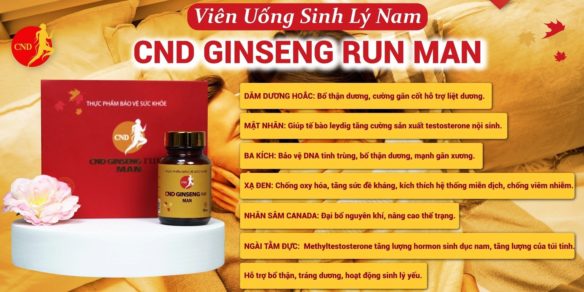 Viên uống sinh lý nam CND Ginseng Run Man - Sản phẩm tăng cường sinh lý chính hãng giá rẻ chất lượng - Droppii Mall