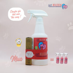 Pet Kleen - Bộ vi sinh khử mùi thú cưng (1 chai 500ml + 3 ống 5ml) chính hãng giá tốt - Droppii Mall