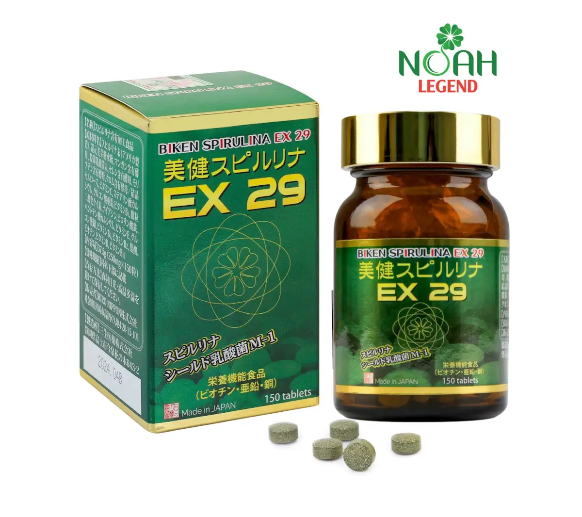 BIKEN SPIRULINA EX 29 - Viên uống tăng sức đề kháng và phục hồi thể lực Noah Legend 150 viên