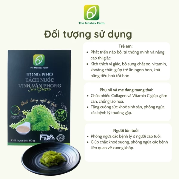 Đối Tượng Sử Dụng Rong Nho Tách Nước Vịnh Vân Phong - The Moshav Farm - Droppii Mall