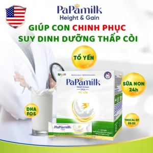Papamilk Height And Gain Chứa Tổ Yến, Sữa Non, Dha Fos, Canxi Trucal D7 - Vkaizen - Droppii Mall