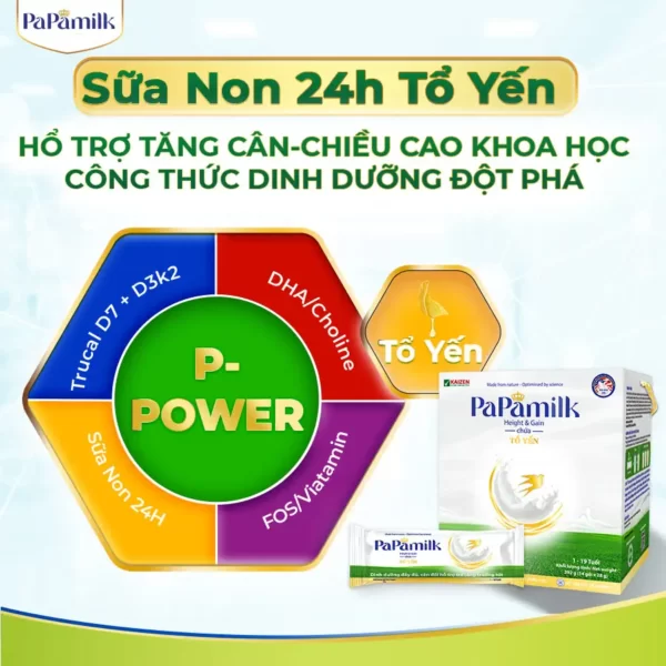 Sữa Papamilk Height And Gain Chứa Tổ Yến Và Sữa Non Với Công Thức P-power - Công Thức Dinh Dưỡng đột Phá - Vkaizen - Droppii Mall