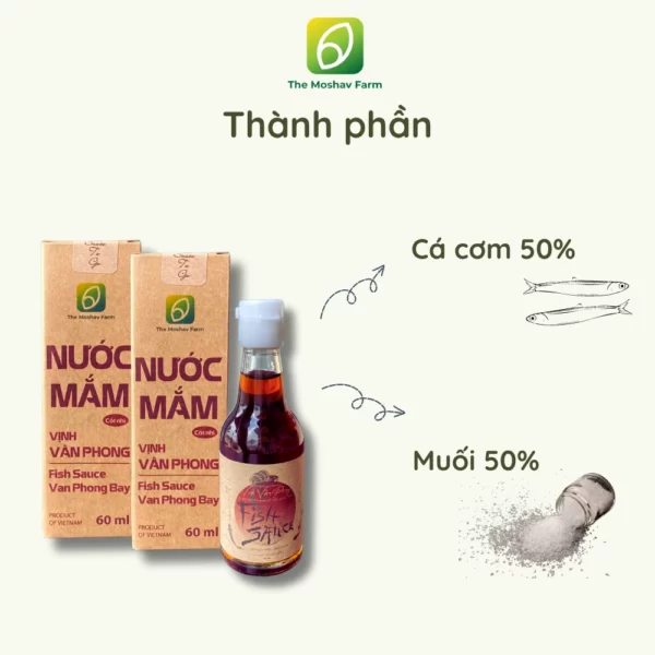 Thành Phần Của Nước Mắm Vịnh Vân Phong Chai Mini 60ml - The Moshav Farm - Droppii Mall