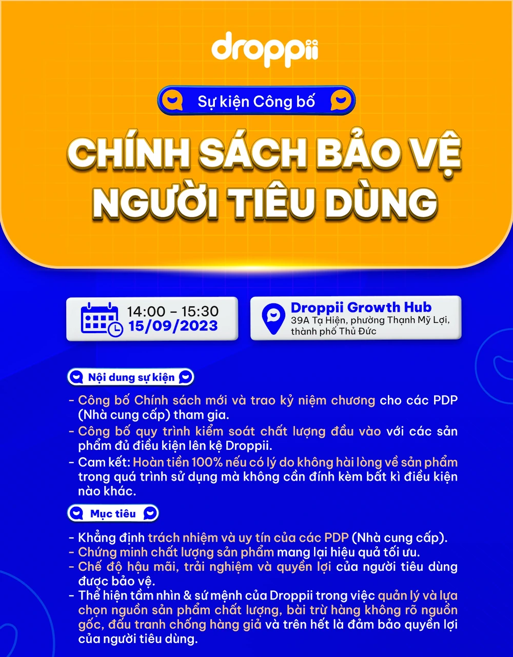 Chính Sách Cam Kết Chất Lượng Sản Phẩm - Chính Sách Bảo Vệ Người Tiêu Dùng - Droppii Mall