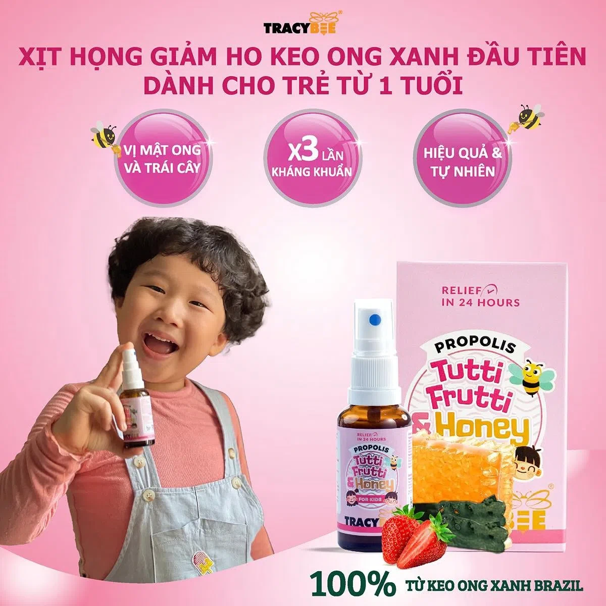 Keo Ong Xanh Xịt Tracybee đầu Tiên Dành Cho Trẻ Từ 1 Tuổi - Droppii Mall