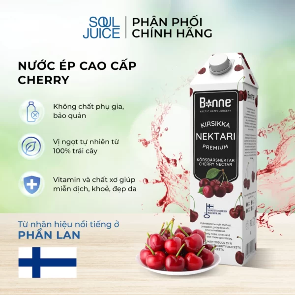 Nước ép Anh đào - Nước ép Cao Cấp Cherry Từ Phần Lan - Bonne - Droppii Mall