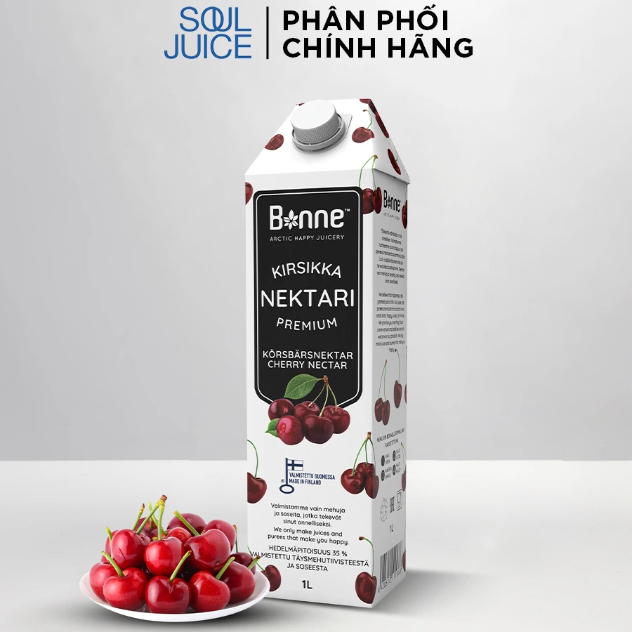 Nước ép Quả Cherry 1 Lít - Nước ép Bonne Quả Anh Đào Nectar - Bonne Premium Cherry Nectar