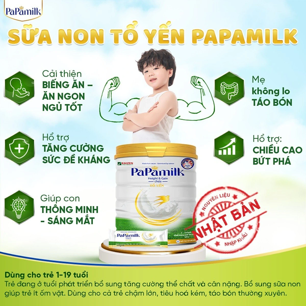 Papamilk Height & Gain - Tăng đề Kháng Cho Con đến Trường - Droppii Mall