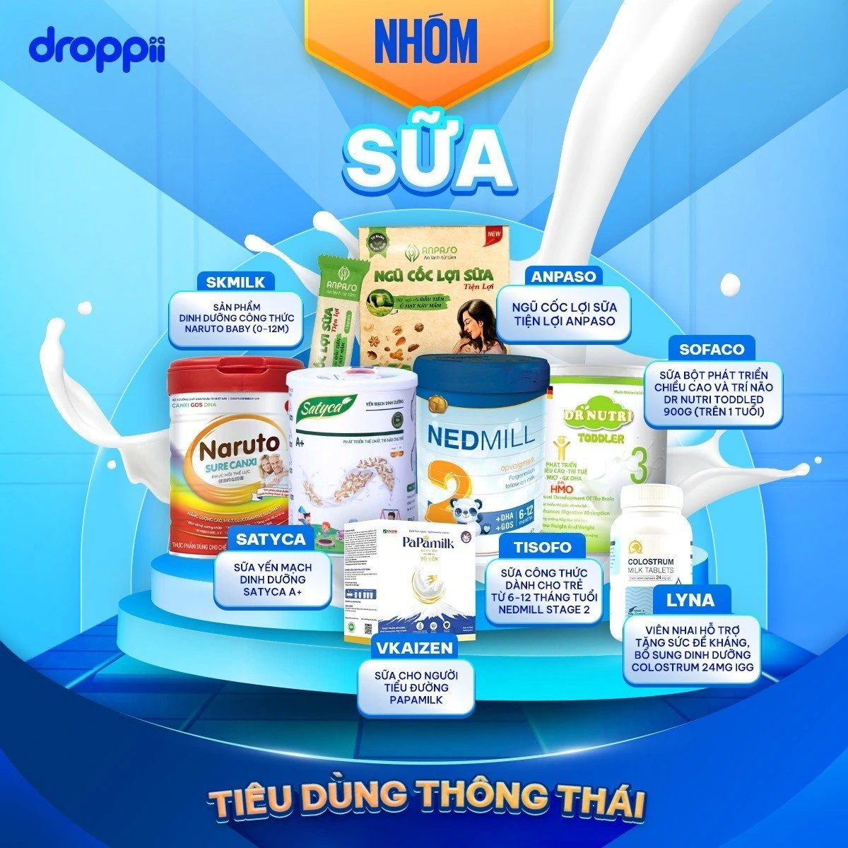 Sản Phẩm Sữa, Sữa Non, Sữa Chức Năng, Sữa Công Thức, Sữa Thực Vật Cao Cấp Chính Hãng - Droppii Mall