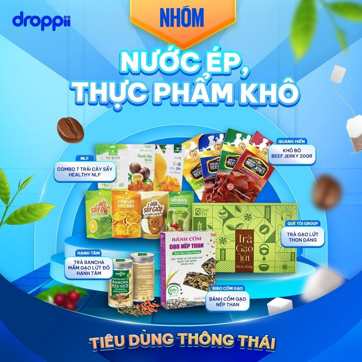 Sản Phẩm Thực Phẩm Dinh Dưỡng, Thực Phẩm Khô, Thực Phẩm đóng Gói, Thức Uống Cao Cấp Chính Hãng - Droppii Mall