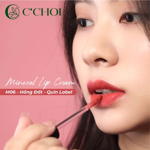 Ảnh Mẫu Son Kem Khoáng C’choi M06 Quin Label Hồng Đất - Mineral Lip Cream - Punar - Droppii Mall