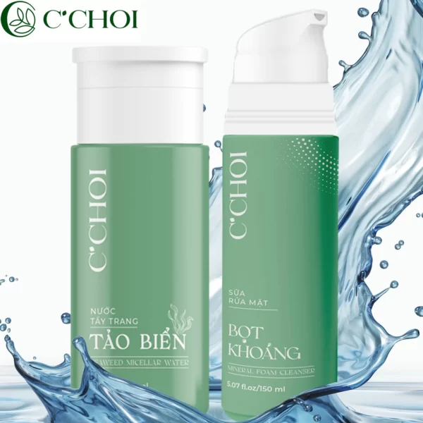 Bộ Sản Phẩm Làm Sạch Da C’choi - Seaweed Micellar Water - Mineral Foam Cleanser - Punar - Droppii Mall