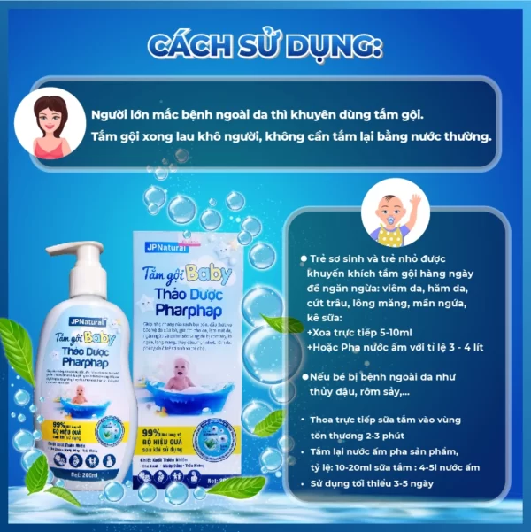 Cách Sử Dụng Dầu Tắm Gội Baby Thảo Dược Pharpharp Jpnatural 2in1 - Droppii Mall