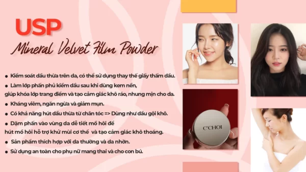 Công Dụng Phấn Phủ Kiềm Dầu C'choi Velvet Film Powder Foundation - Punar - Droppii Mall