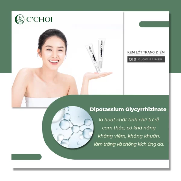 Dipotassium Glycyrrhizinate Trong Kem Lót Trang điểm C'choi - Q10 Glow Primer - Punar - Droppii Mall