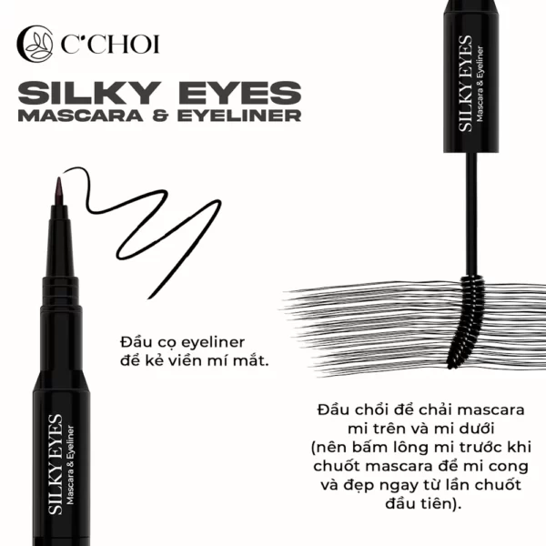 Gel Chuốt Mi Và Kẻ Mắt Tự Nhiên C'choi 2 đầu Cọ - Silky Eyes - Mascara & Eyeliner - Punar - Droppii Mall