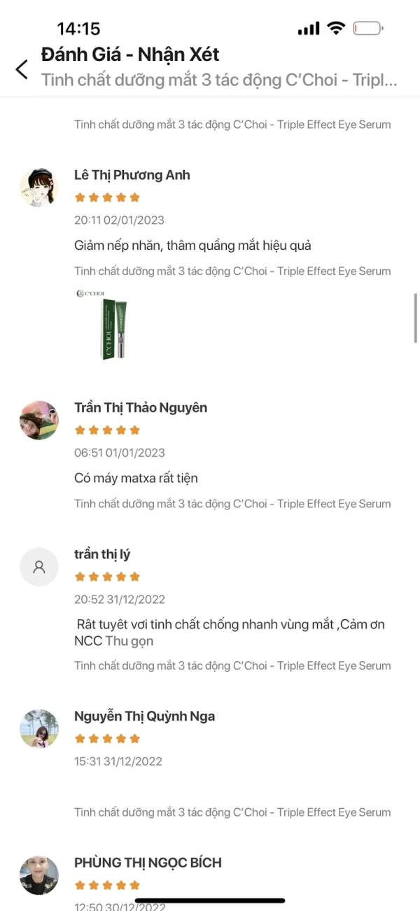 Review Tinh Chất Dưỡng Mắt C’choi Triple Effect Eye Serum 3 Tác động