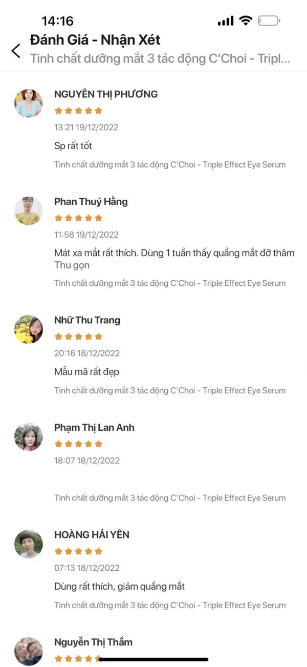 Review Tinh Chất Dưỡng Mắt Triple Effect Eye Serum C’choi 3 Tác động