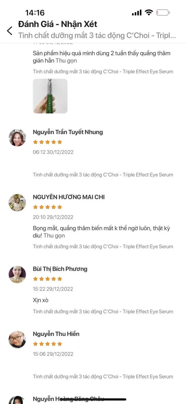 Review Tinh Chất Dưỡng Mắt Giảm Bọng Mắt C'choi