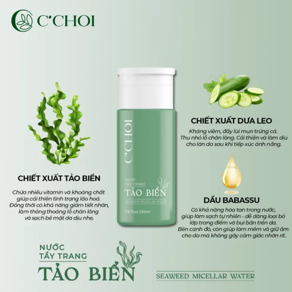 Thành Phần Nước Tẩy Trang Tảo Biển - Seaweed Micellar Water