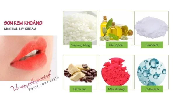 Thành Phần Son Kem Khoáng C’choi Mineral Lip Cream - Punar - Droppii Mall