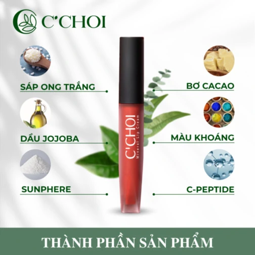 Thành Phần Son Kem Khoáng C’choi - Mineral Lip Cream - Punar - Droppii Mall