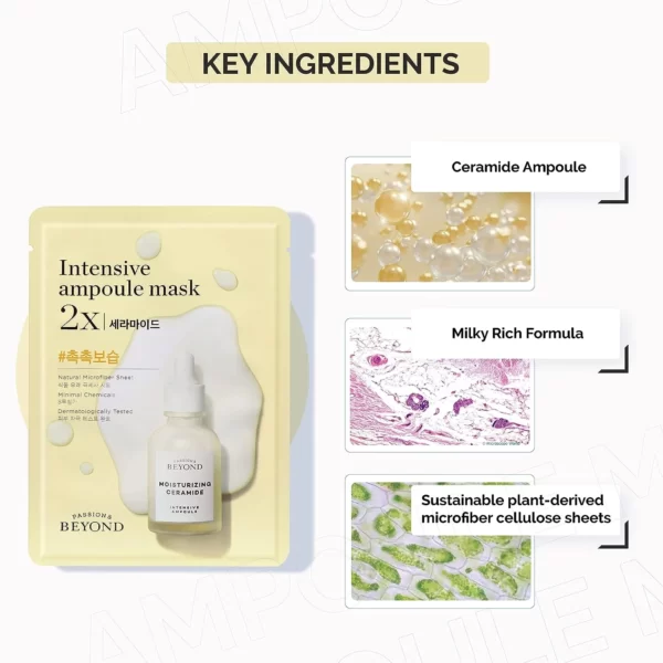 Thành Phần Chính Mặt Nạ Dưỡng ẩm Beyond Intensive Ampoule Mask 2x Moisturizing Ceramide (màu Vàng) - Lg Vina - Droppii Mall